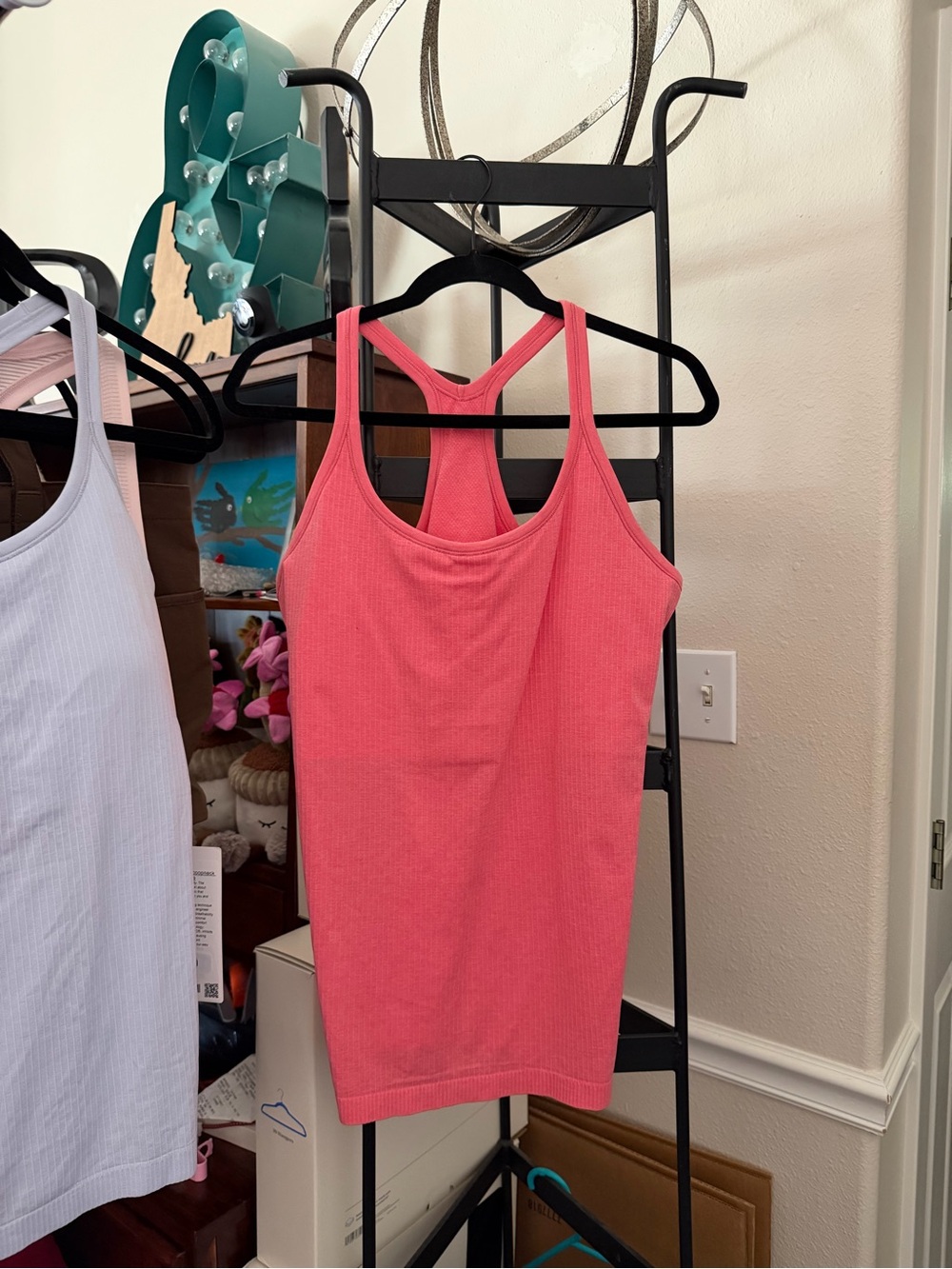 Women's Coral Ribbed Racerback Tank Top